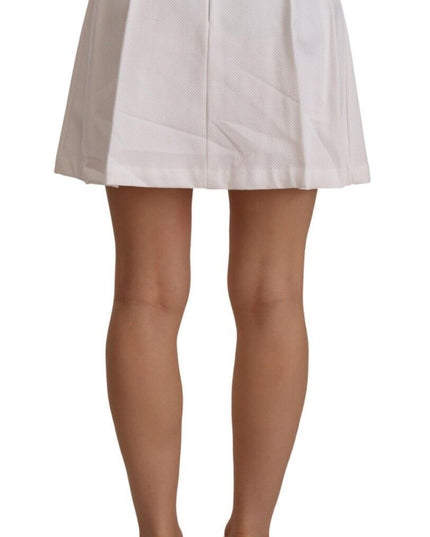 Ermanno Scervino White High Waist A-line Mini Cotton Skirt