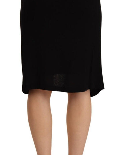 PLEIN SUD Black High Waist Pencil Knee Length Viscose Skirt