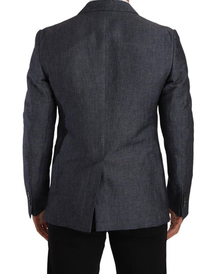 Dolce & Gabbana Blue Linen Cotton Jacket TAORMINA Blazer