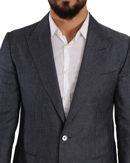 Dolce & Gabbana Blue Linen Cotton Jacket TAORMINA Blazer