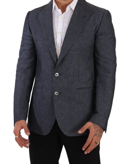 Dolce & Gabbana Blue Linen Cotton Jacket TAORMINA Blazer