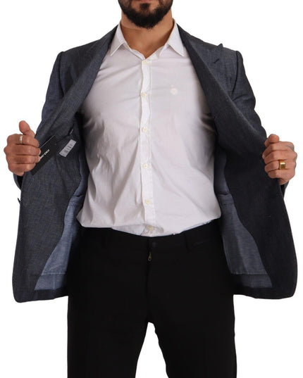 Dolce & Gabbana Blue Linen Cotton Jacket TAORMINA Blazer