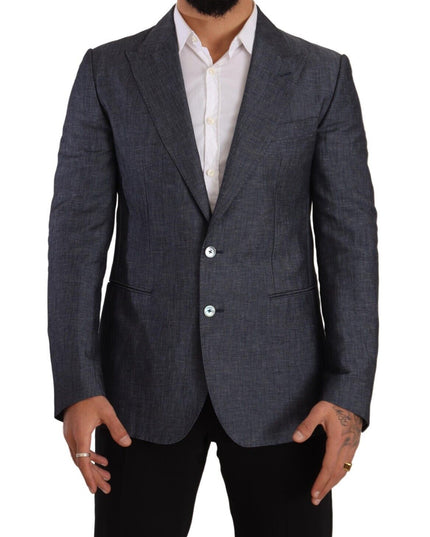 Dolce & Gabbana Blue Linen Cotton Jacket TAORMINA Blazer
