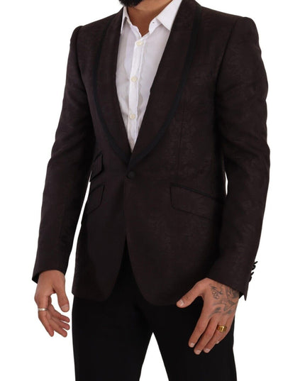 Dolce & Gabbana Purple Jacquard Single Breasted SICILIA Blazer