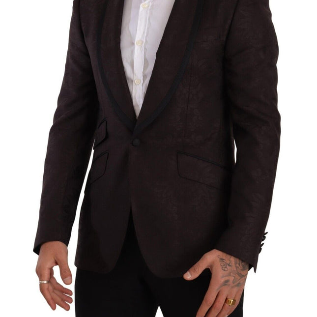 Dolce & Gabbana Purple Jacquard Single Breasted SICILIA Blazer