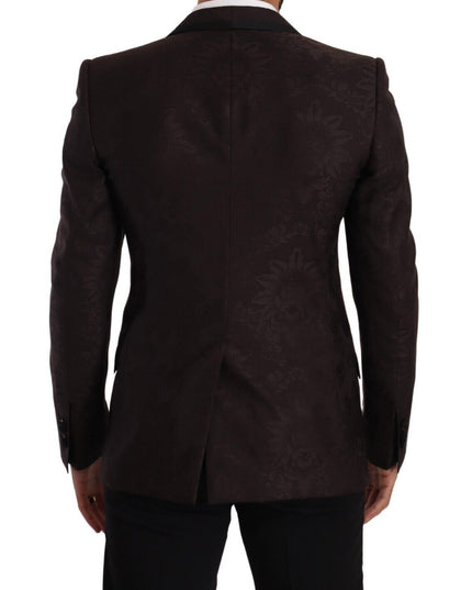 Dolce & Gabbana Purple Jacquard Single Breasted SICILIA Blazer