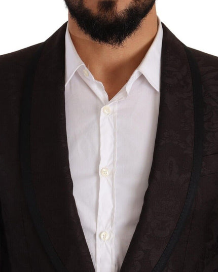 Dolce & Gabbana Purple Jacquard Single Breasted SICILIA Blazer