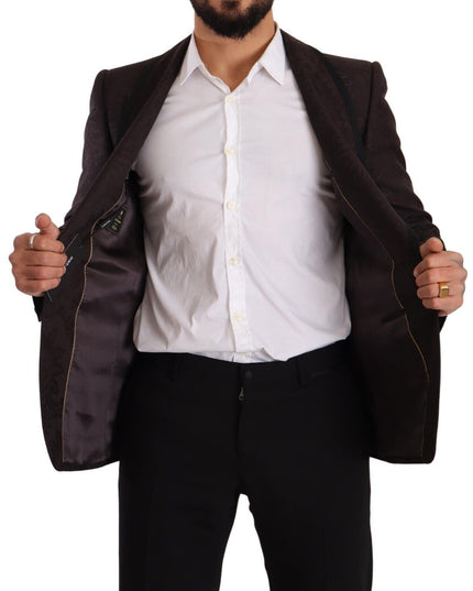 Dolce & Gabbana Purple Jacquard Single Breasted SICILIA Blazer