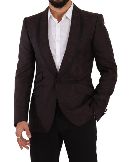 Dolce & Gabbana Purple Jacquard Single Breasted SICILIA Blazer