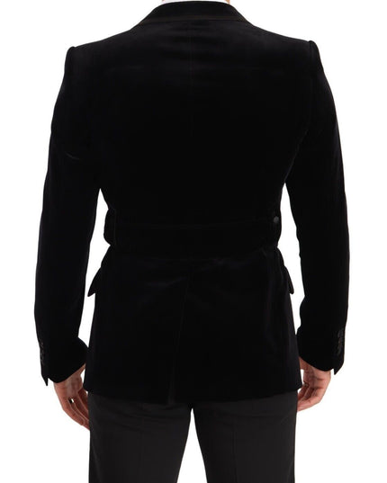 Dolce & Gabbana Black Velvet Single Breasted One Button Blazer