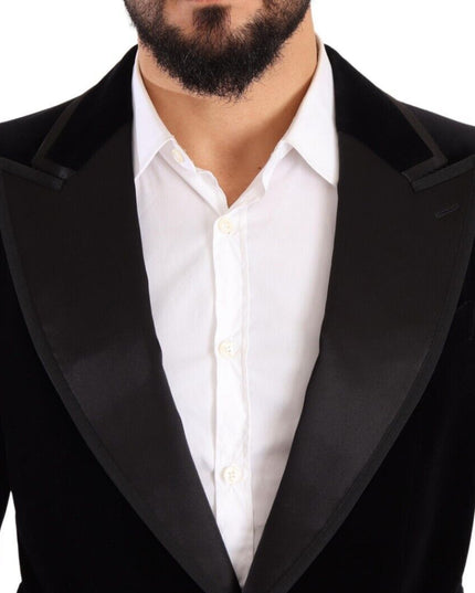 Dolce & Gabbana Black Velvet Single Breasted One Button Blazer