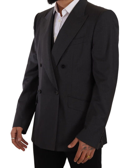 Dolce & Gabbana Gray Double Breasted 2 Piece SICILIA Blazer
