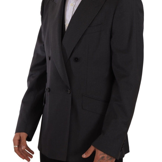 Dolce & Gabbana Gray Double Breasted 2 Piece SICILIA Blazer