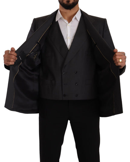 Dolce & Gabbana Gray Double Breasted 2 Piece SICILIA Blazer