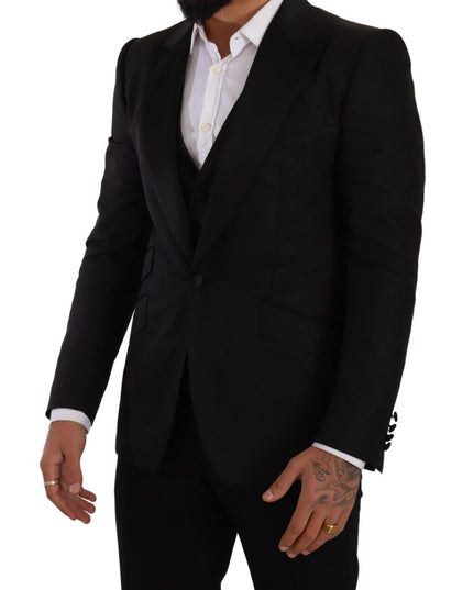 Dolce & Gabbana Black Slim Fit 2 Piece SICILIA Blazer