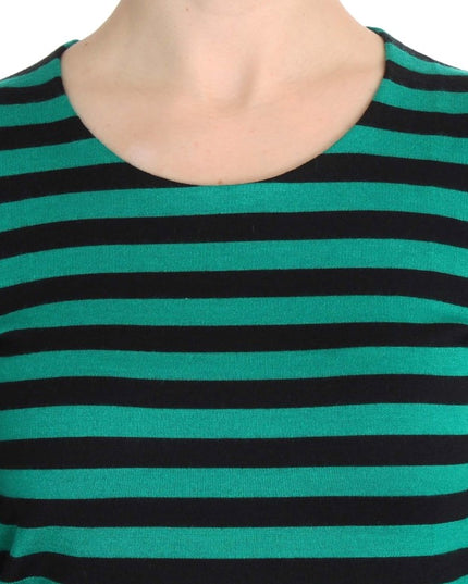 Dolce & Gabbana Green Black Silk Cashmere Sweater