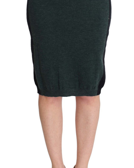 MILA SCHÖN Green Wool Blend Pencil Skirt