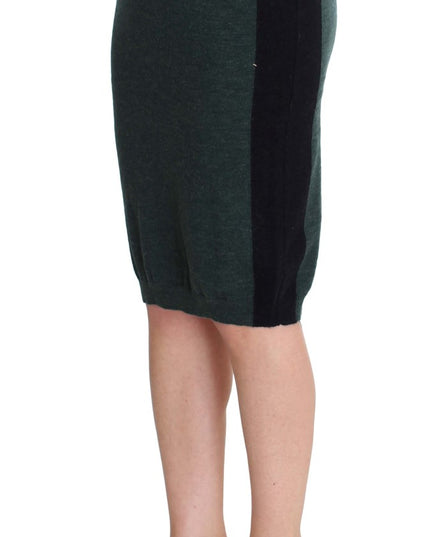 MILA SCHÖN Green Wool Blend Pencil Skirt