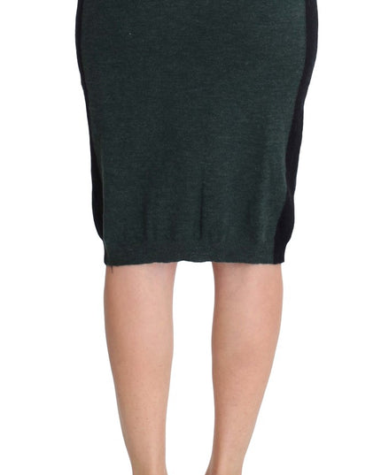 MILA SCHÖN Green Wool Blend Pencil Skirt