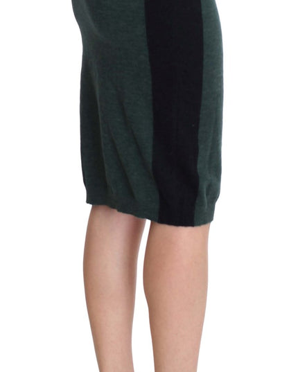 MILA SCHÖN Green Wool Blend Pencil Skirt