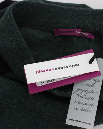 MILA SCHÖN Green Wool Blend Pencil Skirt