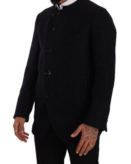 Dolce & Gabbana Gray Alpaca Button Down Men Coat Jacket