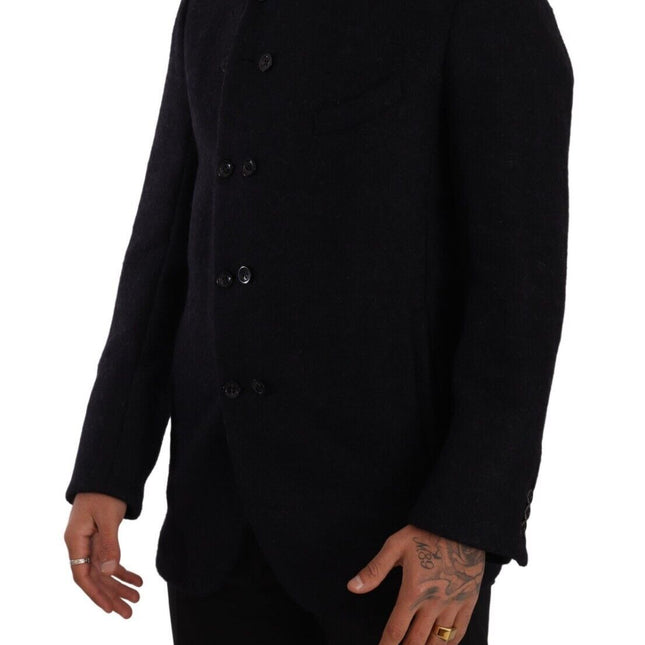 Dolce & Gabbana Gray Alpaca Button Down Men Coat Jacket