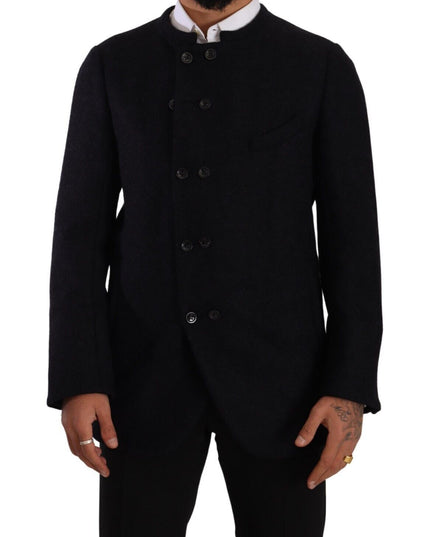 Dolce & Gabbana Gray Alpaca Button Down Men Coat Jacket