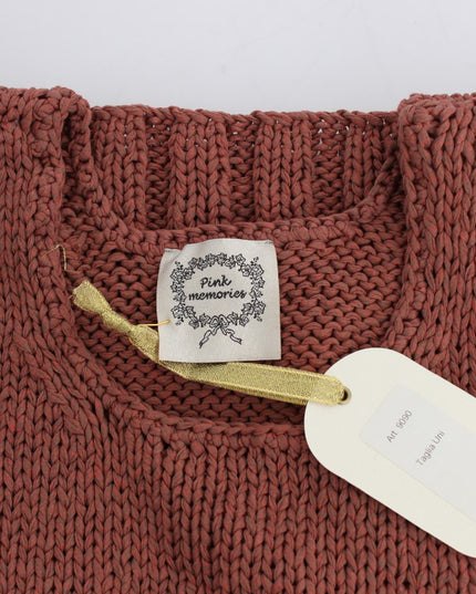 PINK MEMORIES Red Cotton Blend Knitted Sleeveless Sweater