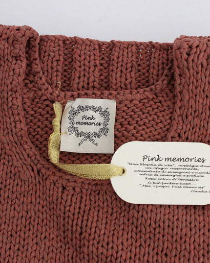 PINK MEMORIES Red Cotton Blend Knitted Sleeveless Sweater