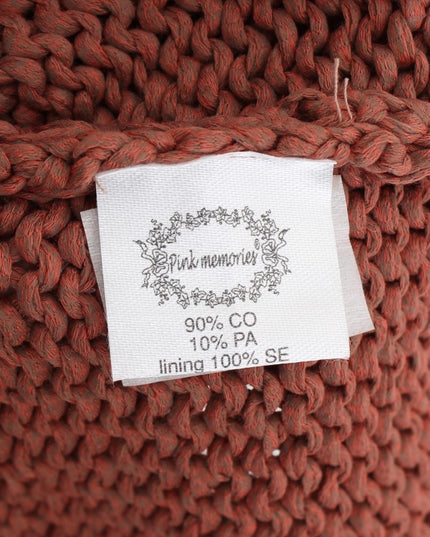 PINK MEMORIES Red Cotton Blend Knitted Sleeveless Sweater