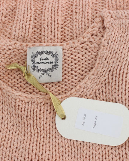 PINK MEMORIES Pink Cotton Blend Knitted Sleeveless Sweater
