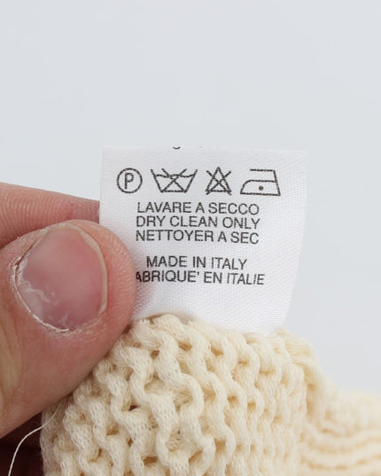 PINK MEMORIES Beige Cotton Blend Knitted Sleeveless Sweater