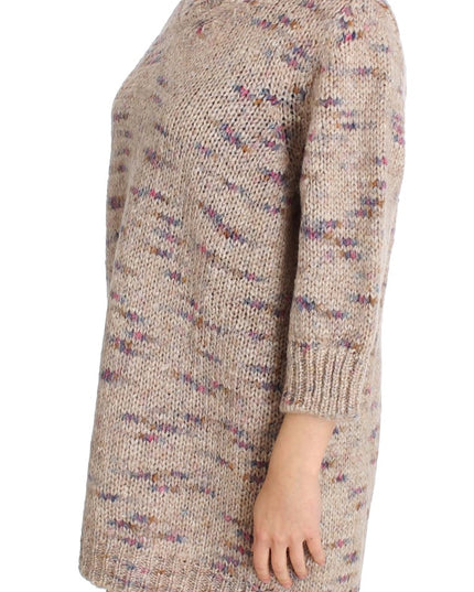 PINK MEMORIES Beige Wool Blend Knitted Oversize Sweater