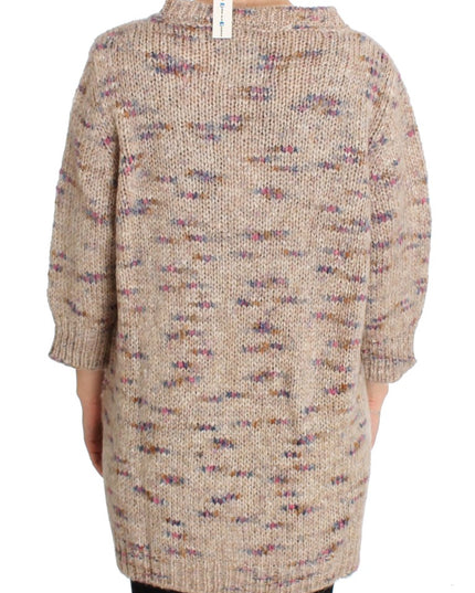 PINK MEMORIES Beige Wool Blend Knitted Oversize Sweater