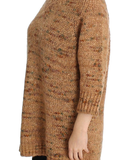 PINK MEMORIES Brown Wool Blend Knitted Oversize Sweater