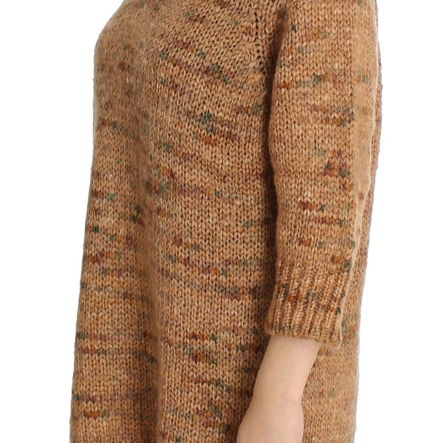 PINK MEMORIES Brown Wool Blend Knitted Oversize Sweater
