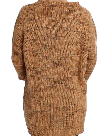 PINK MEMORIES Brown Wool Blend Knitted Oversize Sweater