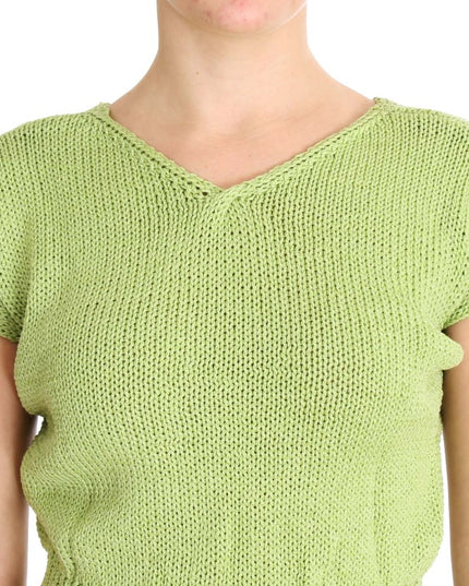 PINK MEMORIES Green Cotton Blend Knitted Sweater