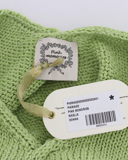 PINK MEMORIES Green Cotton Blend Knitted Sweater