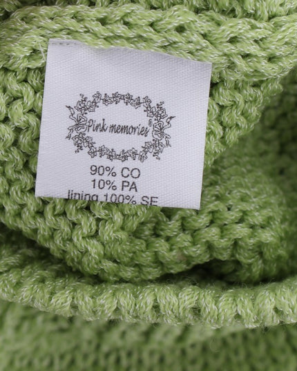 PINK MEMORIES Green Cotton Blend Knitted Sweater
