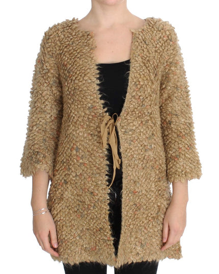 PINK MEMORIES Beige Wool Blend Cape Sweater