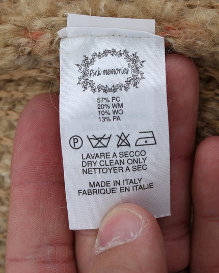 PINK MEMORIES Beige Wool Blend Cape Sweater