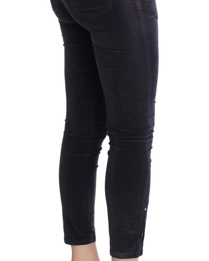 Costume National Purple Cropped Corduroys Jeans