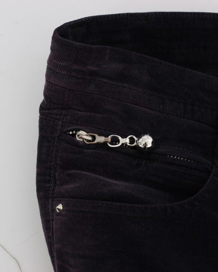 Costume National Purple Cropped Corduroys Jeans