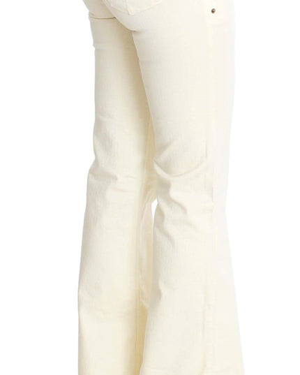 Costume National White Cotton Stretch Flare Jeans