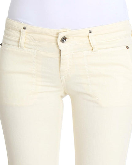 Costume National White Cotton Stretch Flare Jeans
