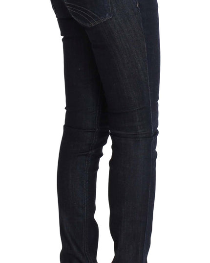 Costume National Blue Cotton Stretch Slim Fit Jeans