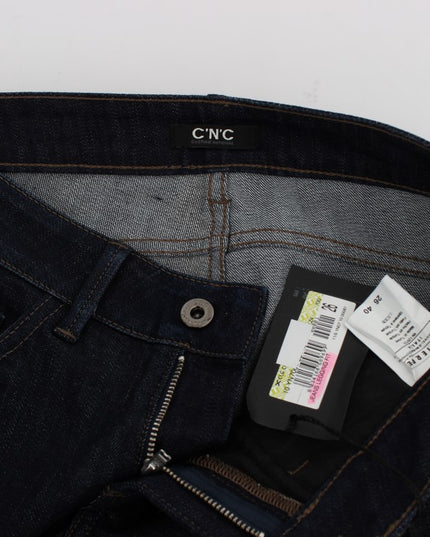Costume National Blue Cotton Stretch Slim Fit Jeans