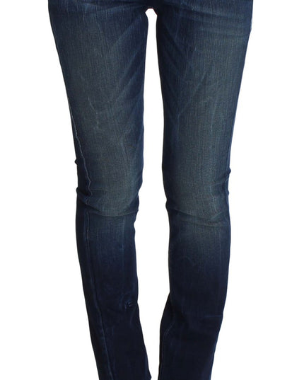 Costume National Blue Wash Cotton Slim Fit Skinny Jeans